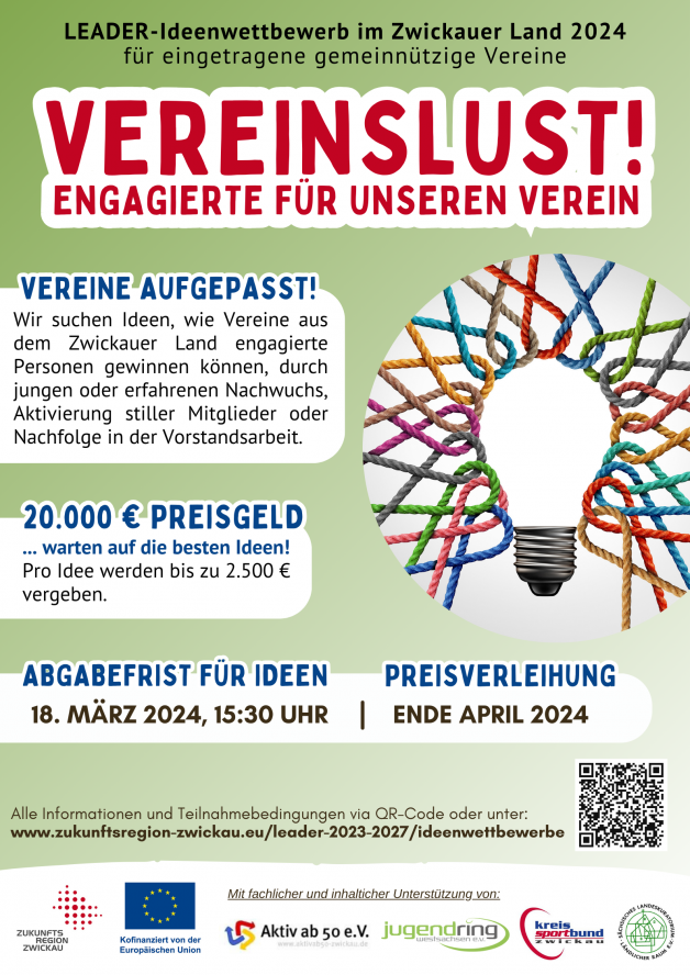 LEADER-Ideenwettbewerb macht Lust auf Verein! Preisgelder für kreative Ideen bis zum 18. März 2024