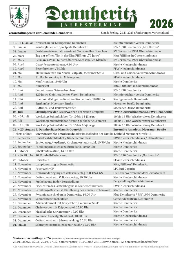 Gemeindetermine 2026 – Alles auf einen Blick!
