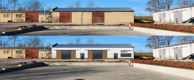 Die Arbeiten am neuen Dorfzentrum³ haben begonnen.