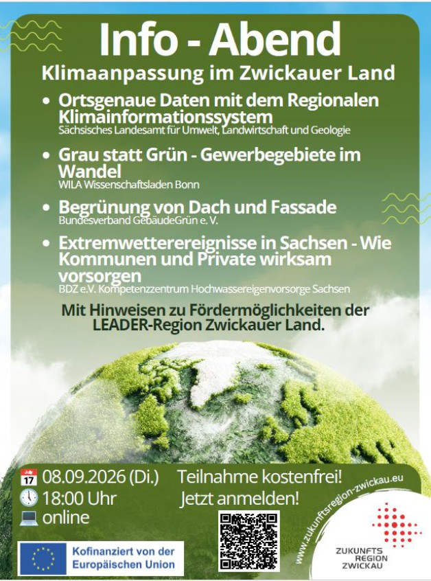 Klimaanpassung im Zwickauer Land, Informationsabend am 8. September 2026