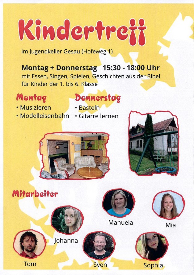 Angebote der Kirchengemeinde für Kinder: